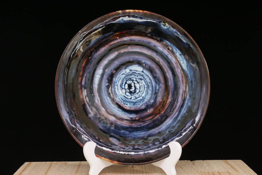 Hand-Painted Ceramic Plate - Cosmic Swirl Design